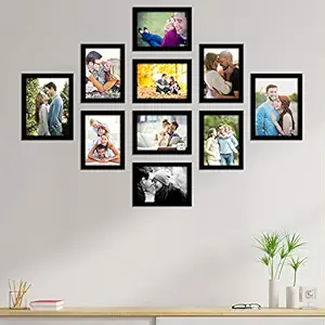 Art Street Photo Frame For Wall Set of 10 Black Picture Frames For Home Decoration, Wall Decor EcoSeries -Size -6x8,5x7 Inches,Medium Density Fibreboard;Synthetic Wood;Plexiglass, Rectangular