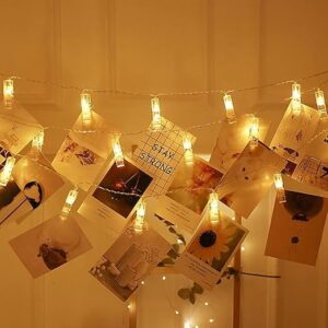 Party Propz 16 Photo Clip Led String Lights, Clip Lights for Photos, Led Lights for Home Decoration, Decorative Lights for Bedroom, Led Clip Lights for Photo Hanging, Photo Clips with Led Lights