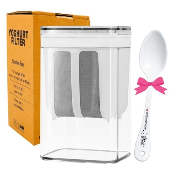 Mantras 1100ml Curd Strainer Box with Lid | Hung Curd Maker | Yogurt Filter | Greek Yogurt & Cheese Strainer with Fine Mesh for Homemade Curd, Paneer & More
