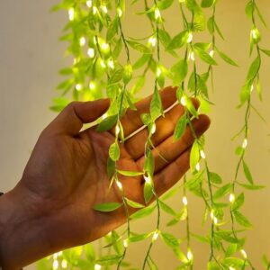 Desidiya ®Artificial Leaf Curtain LED String Light, 200 LEDs, 8 Modes, Adjustable Brightness, Perfect for Bedroom, Garden, Birthday & Festive Decor...