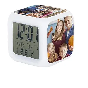 Plastic Devi Gifts - Customized Backlight Photo Digital Alarm With Multicolour LED Bedtime Clock, 25 Cm X 8 Cm