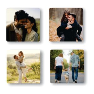 Nivaraprint Personalized Photo Memory Fridge Magnets – Custom Acrylic Magnet Set of 4 (3x3 inch, 3mm Thick) – Unique Gift for Birthday, Anniversary, Home Décor